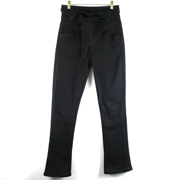 Revolve MOTHER The Triple Stack Runaway Not Guilty Black Belted Jeans 26 - Picture 2 of 8